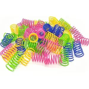 Cat Spiral Spring Durable Plastic Spring Coils Attract Cats,30Pcs Interactive Cat Spring Toys
