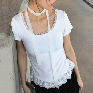เสื้อยืดแขนสั้นคอกลมสีพื้นสำหรับผู้หญิง ระบายอากาศได้ดี เป็นมิตรกับสิ่งแวดล้อม ป้องกันรังสียูวี ผ้าถัก สวมใส่สบายๆ สำหรับฤดูร้อน สินค้ามาใหม่ ลดราคา - Product Image 3