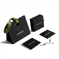 Boîte à tiroirs à bijoux coulissants avec logo personnalisé boîte en carton ensemble avec sac en papier pour bijoux bague boucle d'oreille collier bijoux