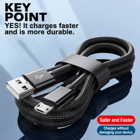 Câble de charge USB A vers Type C 6A 100W super rapide, cordon de chargeur tressé en nylon pour téléphone portable Type C