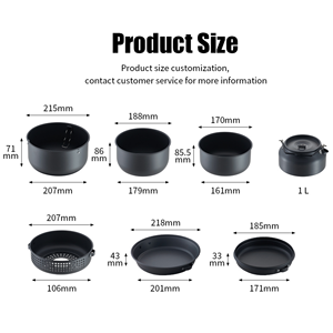 Ensemble de casseroles et poêles de <span class=keywords><strong>camping</strong></span> en aluminium anodisé dur, pliable, pour la cuisine en plein air - Product Image 2