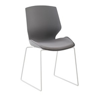 Siège empilable en plastique cadre métallique chaise de bureau sans roues salle de conférence chaise de formation