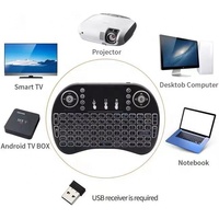 I8 Keyboard tanpa kabel, papan ketik Remote Mouse udara 2.4G untuk TV Android PC I8