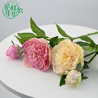 Vente en gros d'usine : Nouveaux tiges de pivoines artificielles à toucher réel, à 2 têtes, pour centres de table de mariage, décoration intérieure et arrangements floraux