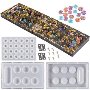 Besafe Mancala Stone <span class=keywords><strong>Jeu</strong></span> d'échecs Moule en résine de silicone avec kit de vis pour jeux de société en résine époxy - Product Image 2