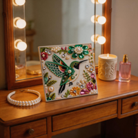 Kit d'art créatif avec perles et cadre en bois pour la relaxation et l'expression artistique des adultes