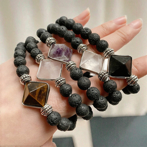 <span class=keywords><strong>Bracelet</strong></span> tendance à la vente chaude, énergie yoga, <span class=keywords><strong>7</strong></span> <span class=keywords><strong>chakras</strong></span>, pyramide, obsidienne naturelle, améthyste, quartz rose, œil de <span class=keywords><strong>tigre</strong></span>, perles, <span class=keywords><strong>bracelet</strong></span> unisexe - Product Image 3
