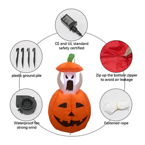 Décoration de jardin gonflable d'Halloween de 1,2 m : Fantôme qui sort de la <span class=keywords><strong>citrouille</strong></span> avec mouvements et levées effrayants, modèle gonflable d'extérieur - Product Image 2