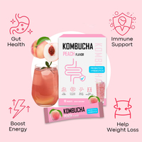 Kombucha à la saveur de pêche en marque privée, 10 sachets, thé probiotique pour la santé équilibrée du corps