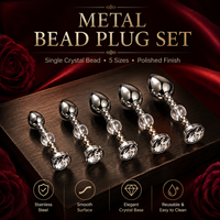 Plug anal en acier inoxydable avec base en cristal, jouet BDSM pour adultes, plusieurs tailles pour couples