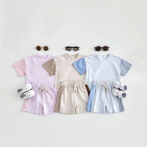 Setelan atasan + celana pendek katun, pakaian musim panas untuk bayi laki-laki dan perempuan - Product Image 1