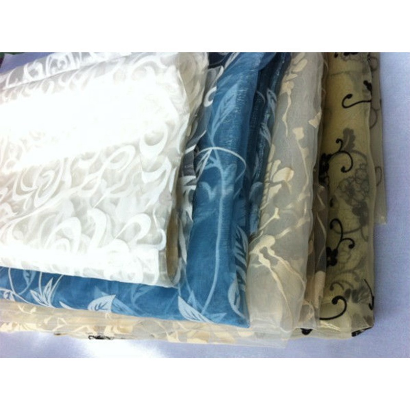 ผ้าโพลีเอสเตอร์100จีนทำ Jacquard ขายส่งปักผ้า Organza บลูส์ผ้าม่าน Organza