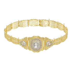 <span class=keywords><strong>Ceinture</strong></span> Marocaine Chic pour Femme Mariage <span class=keywords><strong>Caftan</strong></span>, <span class=keywords><strong>Ceinture</strong></span> en Métal Doré 14 Carats pour Femme, Chaîne Réglable à Faire Soi-Même - Product Image 4