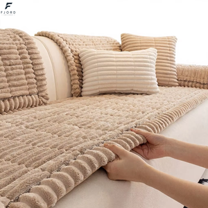 Coussin de canapé d'hiver en peluche épaisse Fjord LHY 2026, motif à carreaux moderne et minimaliste antidérapant, housse de canapé 60x60cm/70x70cm - Product Image 1