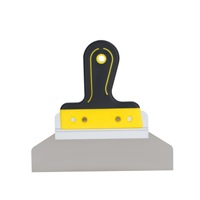 Spatule à mastic murale de haute qualité avec manche en caoutchouc et lame droite en acier inoxydable