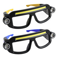 Gafas con Sensor de Movimiento y Linterna LED COB, Batería de 800mAh, USB Tipo-C, Ajustables, Clasificación IP55, Modo de Luz Roja, Diseño para Colgar en la Oreja