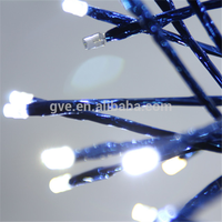 Guirlande lumineuse LED Starburst de 24 pouces, blanc chaud, IP44, sphère de feux d'artifice suspendue en plastique, pour Noël, intérieur/extérieur, étanche