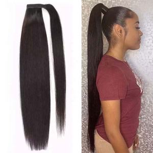 Extensiones de Cabello Humano Remy, Cabello Humano Liso Rubio, Cola de Caballo Larga con Clip - Product Image 1