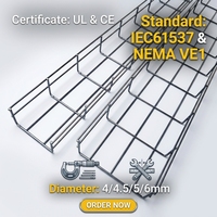 Panier de câblage en treillis métallique en acier galvanisé à chaud (HDG) et résistant à la corrosion (SS304 & SS316) certifié UL pour la gestion des centres de données