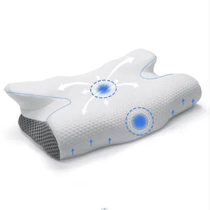 Contoured Orthopaedic Pillow Removable Cover Guangzhou Home Textile Memory Foam Pillows for Sleeping Comfortable Shoulder Relief