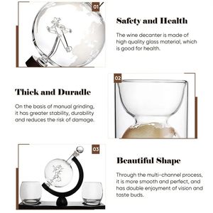 Juego de regalo de decantador de whisky para hombres y mujeres que incluye 2 vasos transparentes para papá, esposo, <span class=keywords><strong>novio</strong></span> o él - Product Image 5