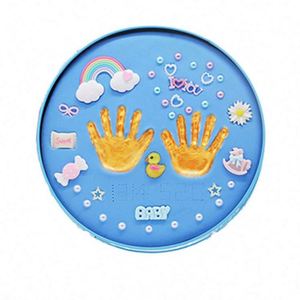 Kit de moulage de ventre en gros, cadre photo sans encre, kit de souvenirs pour empreintes de mains et de pieds, kit de moulage 3D pour mains et pieds, pâte à modeler, slime, fabriqué en Chine - Product Image 1