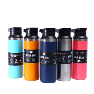 Bouteille d'eau sport isotherme à double paroi en acier inoxydable avec couvercle - Product Image 1