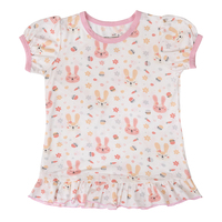 Meilleure vente grenouillère en bambou et élasthanne avec logo personnalisé pour bébé fille nouveau design de robe en tissu de bambou vêtements souples pour bébé fille à manches courtes