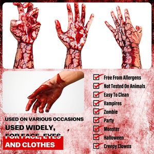 Kit <span class=keywords><strong>de</strong></span> Maquillaje <span class=keywords><strong>de</strong></span> Halloween, Set Profesional <span class=keywords><strong>de</strong></span> <span class=keywords><strong>Pintura</strong></span> Facial <span class=keywords><strong>de</strong></span> Payaso con Pinceles para Sangre, <span class=keywords><strong>Pintura</strong></span> Corporal SFX Segura para la Piel, para Cosplay y Fiestas - Product Image 6