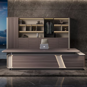 Bureau de direction de luxe pour patron, petit mobilier de bureau en MDF, tiroirs extensibles, design moderne et sain - Product Image 2