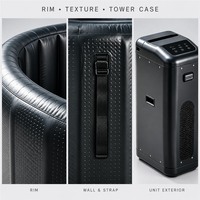 Baignoire à glace noire personnalisable avec refroidisseur intégré, rebord large, double ouverture frontale et options de logo ou de couleur
