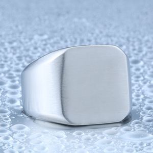 Oahlan แหวนสแตนเลสปัดเรียบสำหรับผู้ชายเครื่องประดับแฟชั่น - Product Image 4