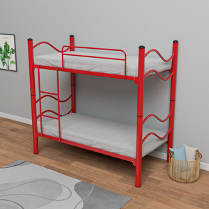 Nouveau design de couleur rouge détachable avec lit superposé en métal au design incurvé pour chambres d'enfants ou dortoirs pour filles - Product Image 1