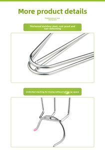 Scarpiera Pieghevole e Impilabile in Acciaio Inossidabile a Singolo Ripiano per Balcone <span class=keywords><strong>Esterno</strong></span> con Design Rinforzato e Gancio per Scarpe - Product Image 4