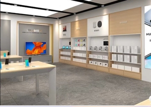 Sharewin mới điện thoại di động cửa hàng thiết kế bằng gỗ hiển thị tủ quảng cáo hộp Đèn điện tử hiển thị giá - Product Image 2