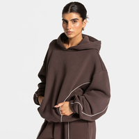 Ensemble de survêtement décontracté en coton épais pour femme, grande taille, style streetwear tendance, avec sweat à capuche et pantalon de jogging