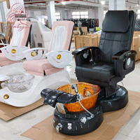 Nouveau fauteuil de pédicure électrique de style européen avec baignoire chauffante en PRF, pompe de drainage, couleur personnalisable, fauteuil de spa pour les pieds avec massage pour salon de manucure
