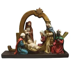 مجموعة راتنجات دينية مخصصة مجموعة المهد الكاثوليكية شخصيات مسيحية عيد الميلاد تمثال مشهد المهد