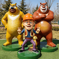 Estatuas de Fibra de Vidrio de Tamaño Real Personalizadas, Ecológicas, Resistentes al Agua, Pintadas, de los Osos Boonie, para Parques de Diversiones y Centros Comerciales
