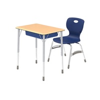 Table d'étude rectangulaire moderne en plastique pour écoliers, réglable en hauteur, personnalisable, avec chaise pour enfants - Vente en gros