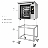 Four à convection rotatif électrique commercial à 5 plateaux, en acier inoxydable robuste, équipement de boulangerie industriel, pour camion de restauration