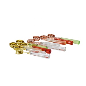 In primo piano in metallo manico in legno piccolo grande sigillo di cera timbro cucchiaio per fusione a cera muti colori - Product Image 4