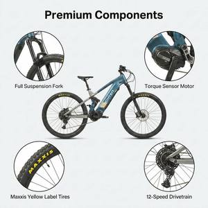 Fabricante de <span class=keywords><strong>Bicicletas</strong></span> Eléctricas de Montaña con Suspensión Completa Personalizables, OEM ODM, Venta al por Mayor de <span class=keywords><strong>Bicicletas</strong></span> Eléctricas <span class=keywords><strong>para</strong></span> Adultos con Motor Central - Product Image 5