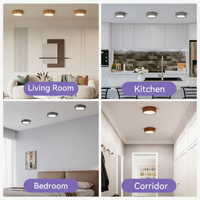 Plafonnier LED encastré ultra-fin à surface ronde, 3 couleurs en 1, pour intérieur, maison, salon, chambre