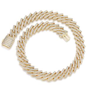 OUGEPHELI 17mm Hip Hop Iced Out Rectángulo CZ Zircon Collar De Cadena Cubana Eslabones Cubano Collar Miami Cuban Link Chain - Product Image 5