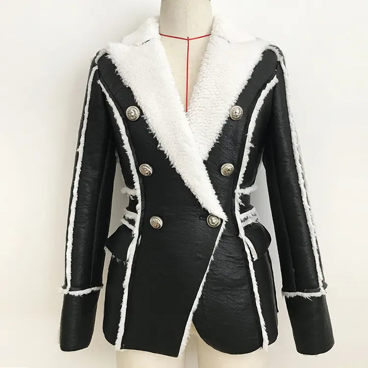 A3396 Migo 2024 New Arrival Black Formal Elegant Thick Faux Fur Wholesale Women Short Winter Coat