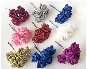 multicolor Silk Artificial Rose Flower Heads For Home Decoration DIY Accessories false blossom Craft Gold pink silver pink rose