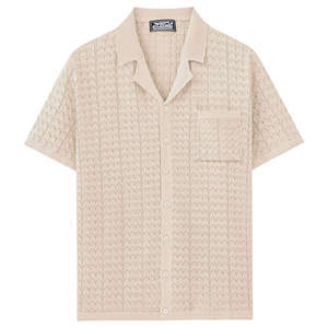 OEM y ODM, Cárdigan de Punto Sólido Estilo Americano, Manga Corta, Tejido con Sensación de Frescura, Logotipo Personalizado, Camiseta Polo, Kaos <span class=keywords><strong>Sablon</strong></span> - Product Image 6