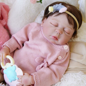 R & B hecho a mano retrato personalizado pintura Hospital adopción Kit DIY juguete Reborn Baby Doll pelo Real silicona suave niños realista - Product Image 4