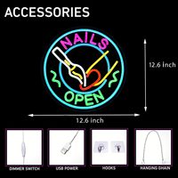 Enseigne néon ouverte « Stock Nails » pour la décoration de salon de manucure, enseigne lumineuse LED pour vernis à ongles pour institut de beauté, enseignes néon personnalisées